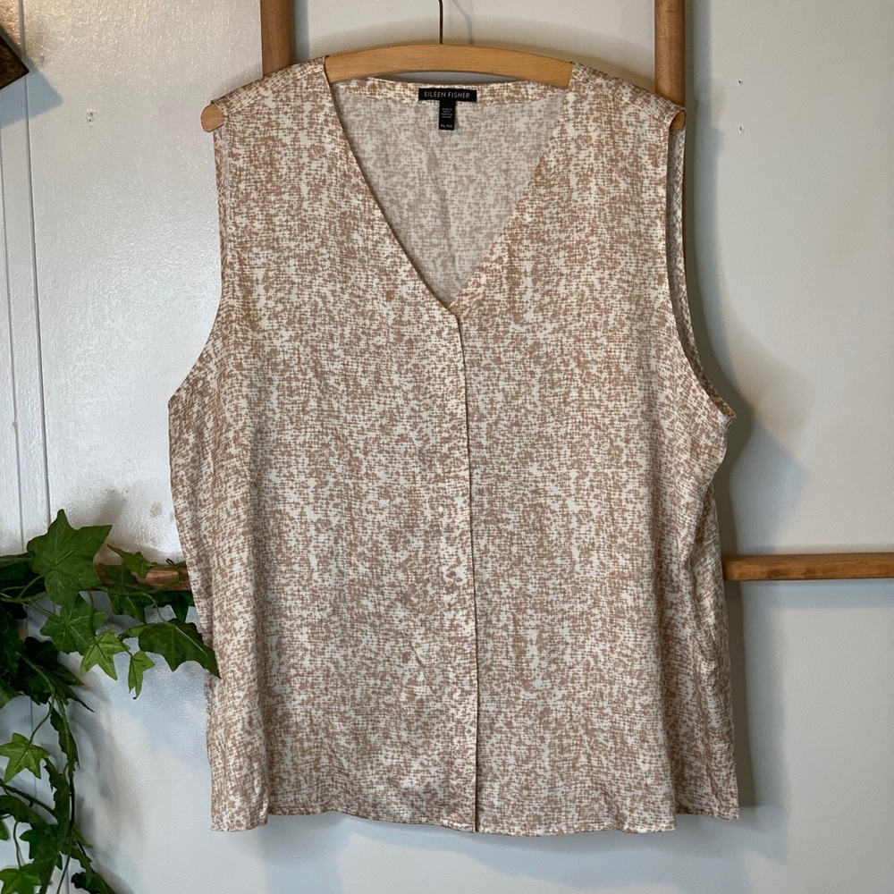 EILEEN FISHER SILK SLEEVELESS BLOUSE SZ XL